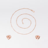 Twin Motif Stud Earrings with Cross my Heart Chain