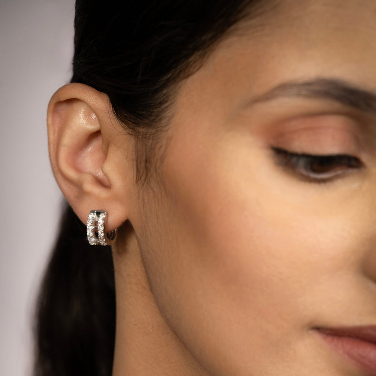 Circular Paved Earrings