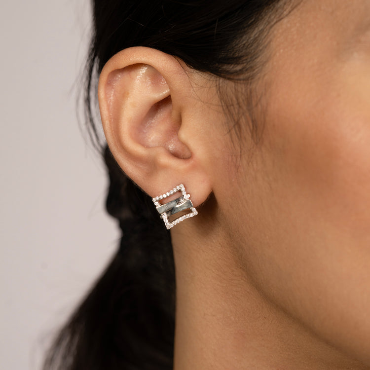 Quad Pleated Earrings