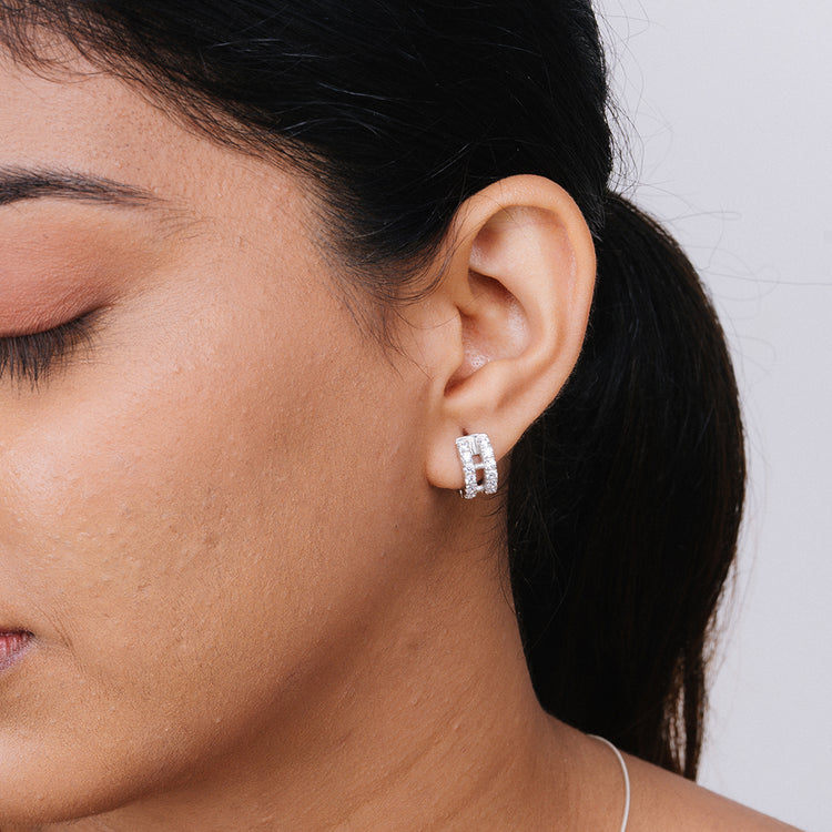 Circular Paved Earrings