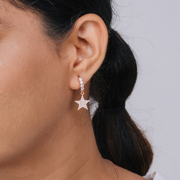 Celestial Star Hoop Earrings