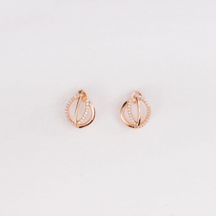 Twin Motif Stud Earrings