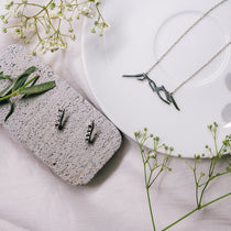 Lilly's Huggie Earrings with Himalayan Ridge Pendant