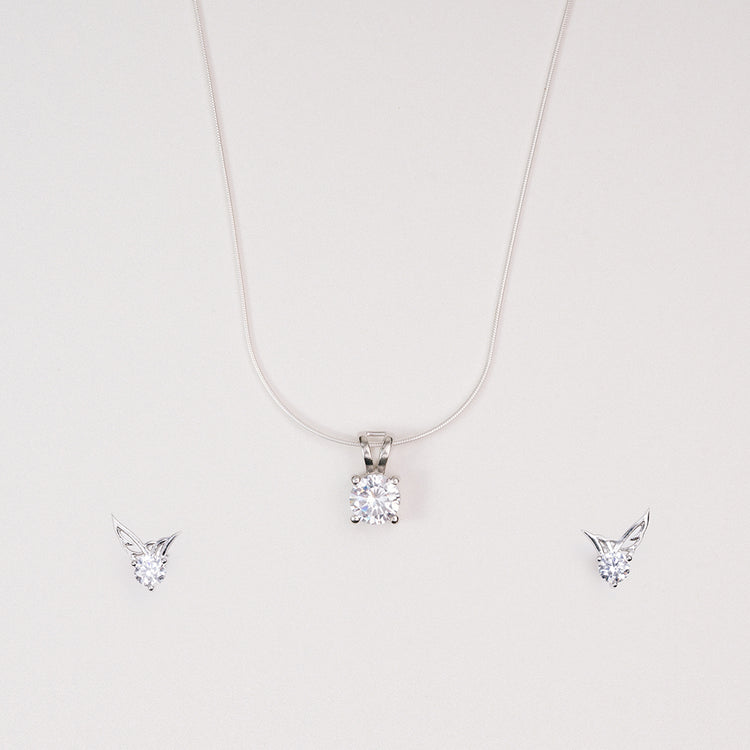 Snitch Earring with Dove Solitaire Pendant