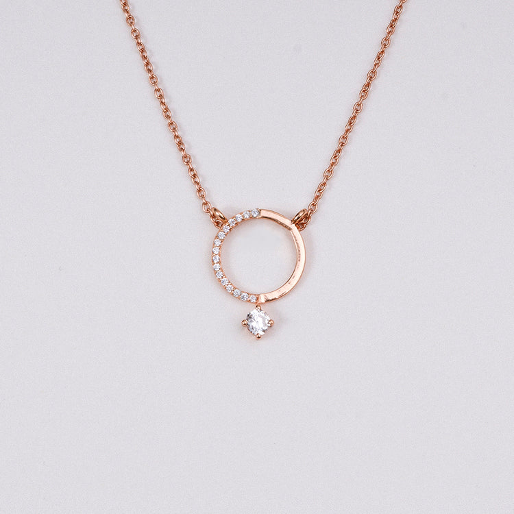 Petite Halo Pendant with Chain