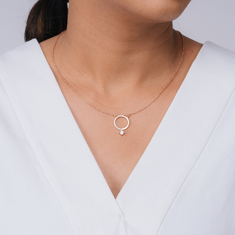 Petite Halo Pendant with Chain