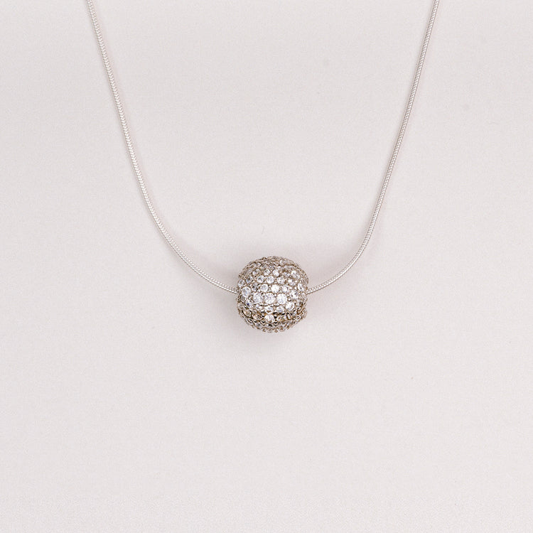 Rhinestone Ball Pendant with Chain